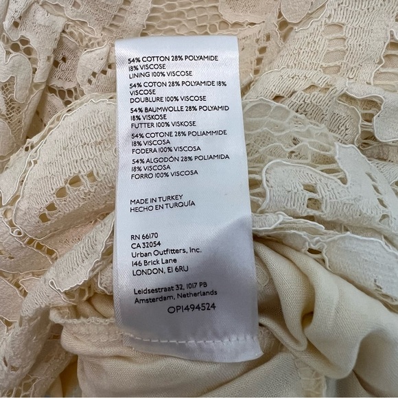 Maeve Anthropologie Strapless Lace Mini Dress Ivory Cream 3X Feminine Bridal - Picture 5 of 5